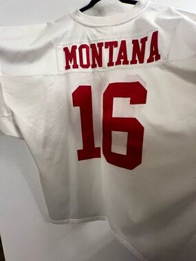 Mitchell & Ness White and Red "Montana" #16 Men's Jersey vintage